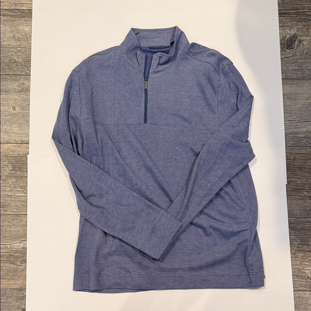Perry Ellis Blue Quarter-Zip Sweatshirt